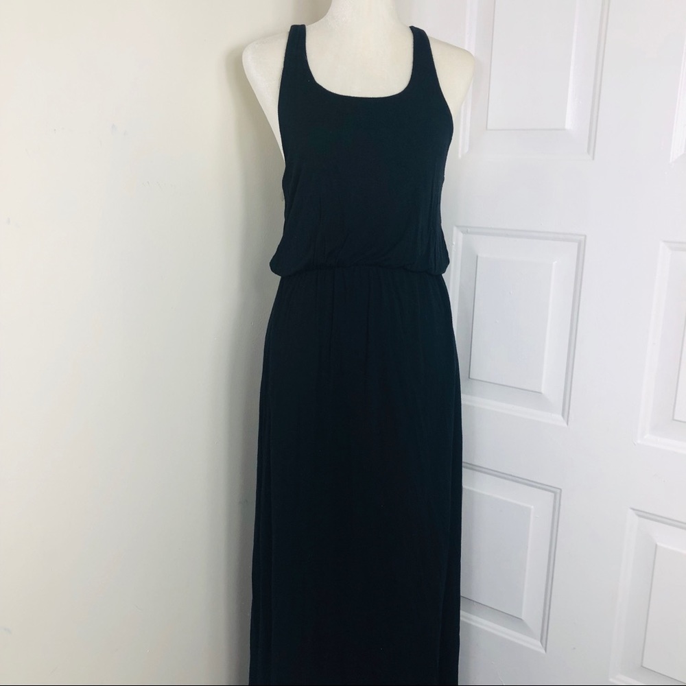 Black maxi dress size large with racerback EUC